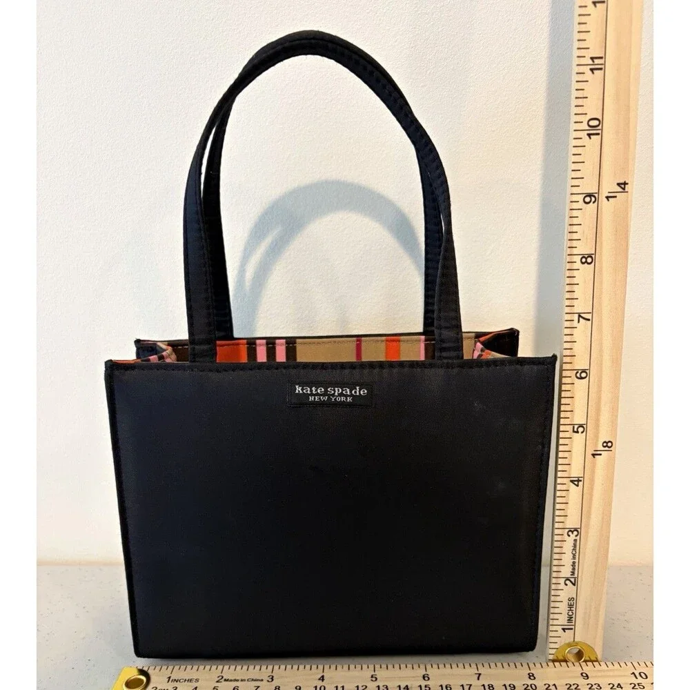 Kate Spade New York Black Women’s Tote, Multicolor Lining, Inner Pockets